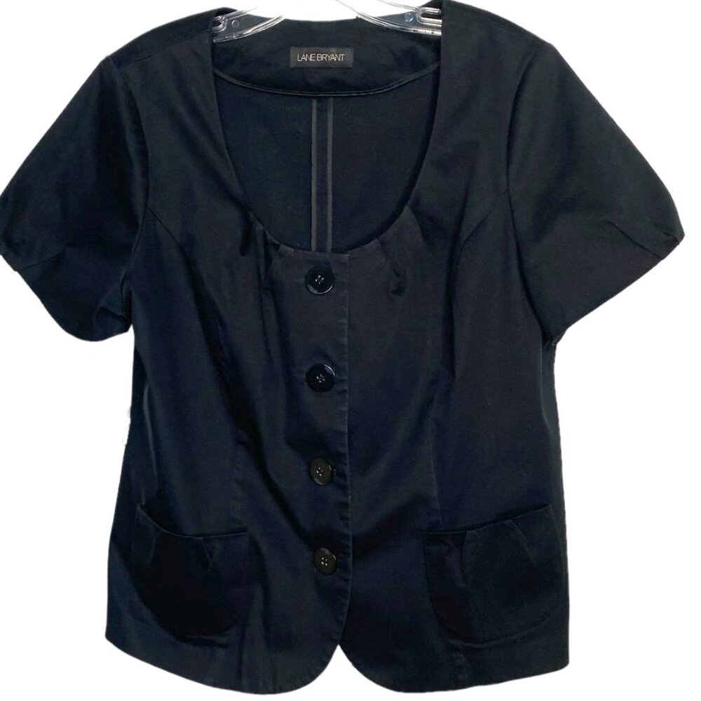 Lane Bryant Black Short Sleeve Blazer